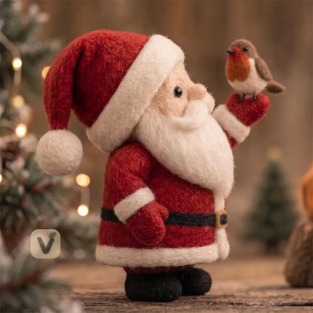Santa's Cardinal Perch Figurine