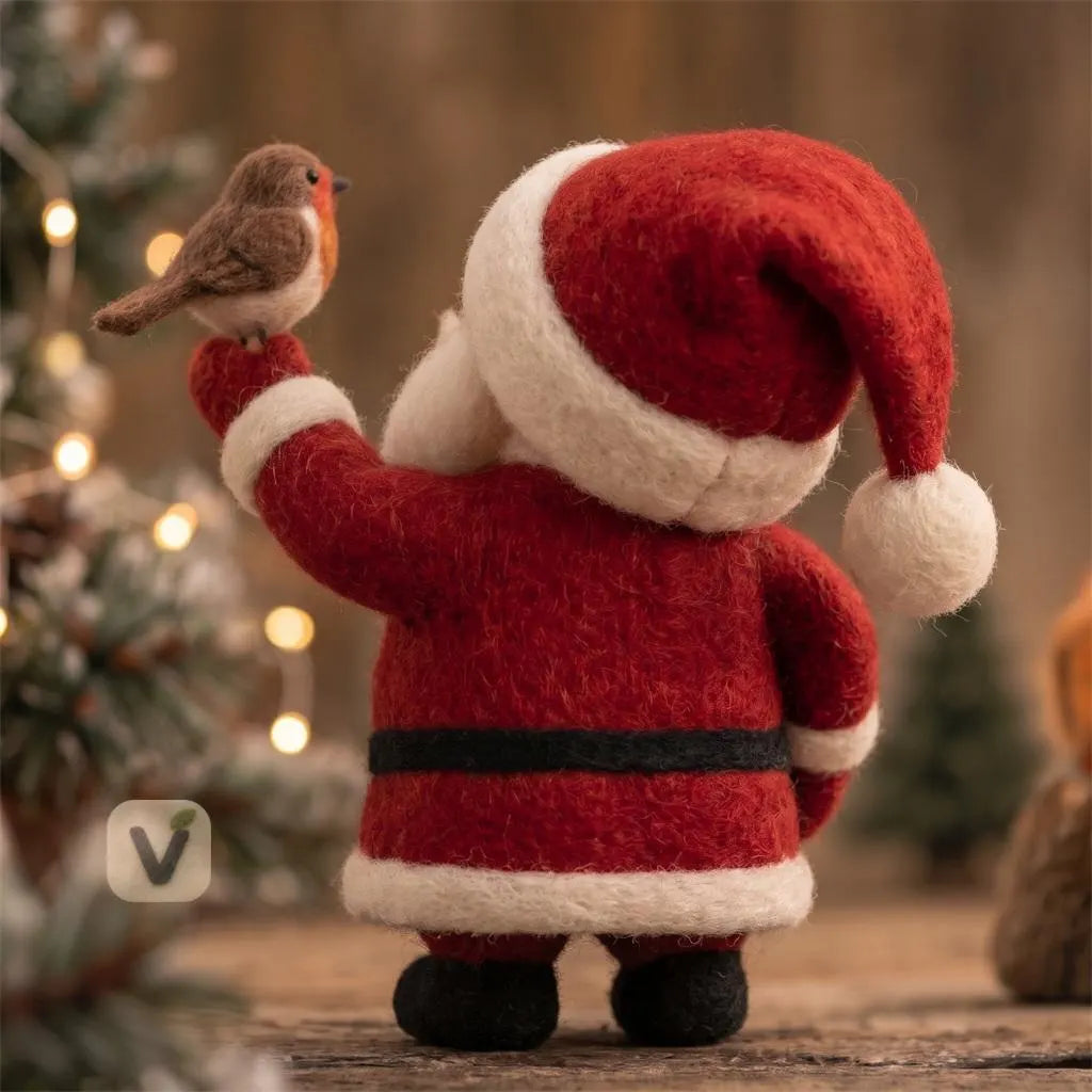 Santa's Cardinal Perch Figurine