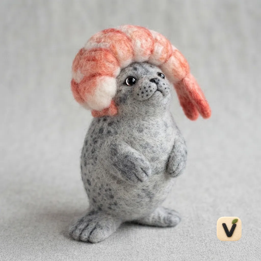 Shrimp Hat Seal Figurine