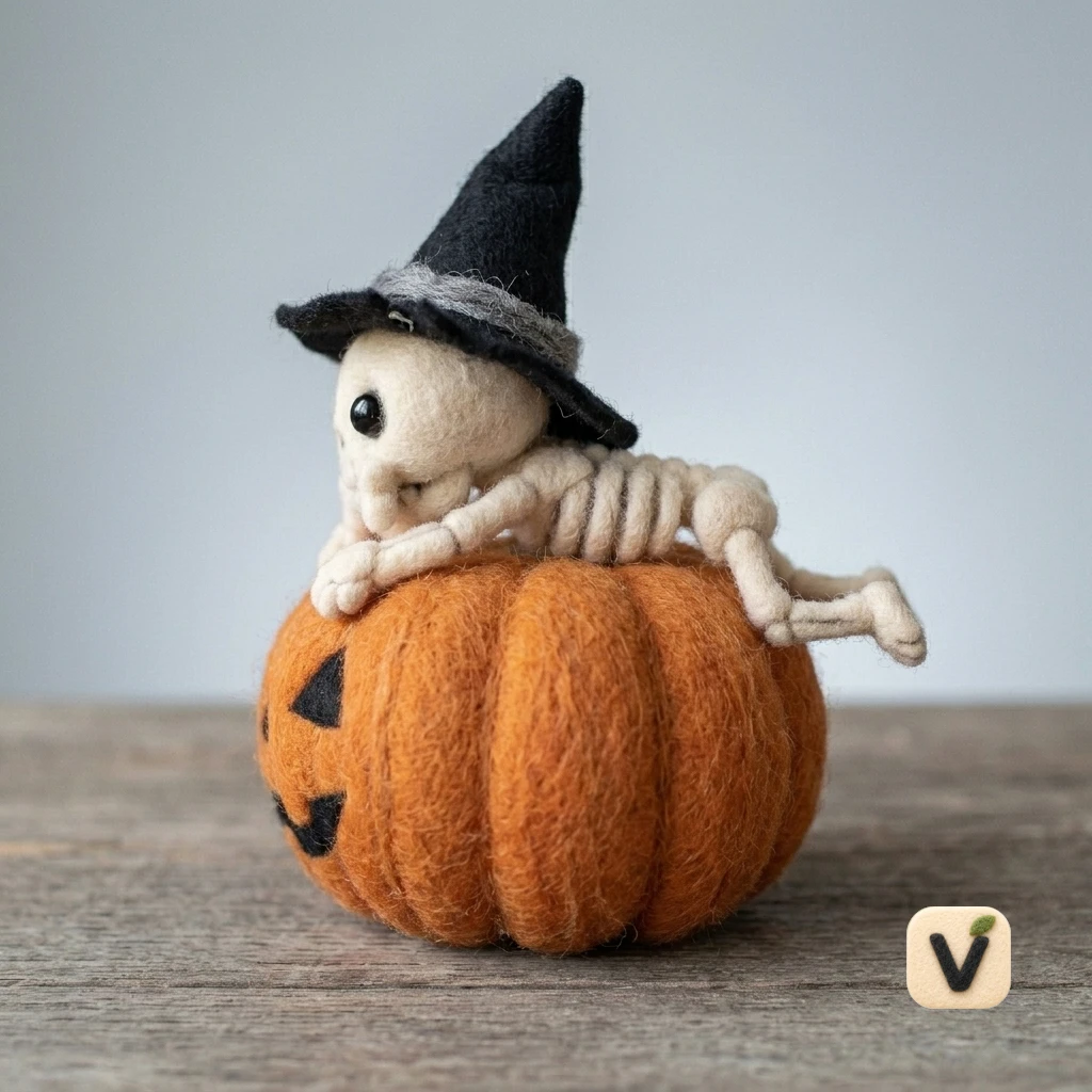 Skeleton on Pumpkin