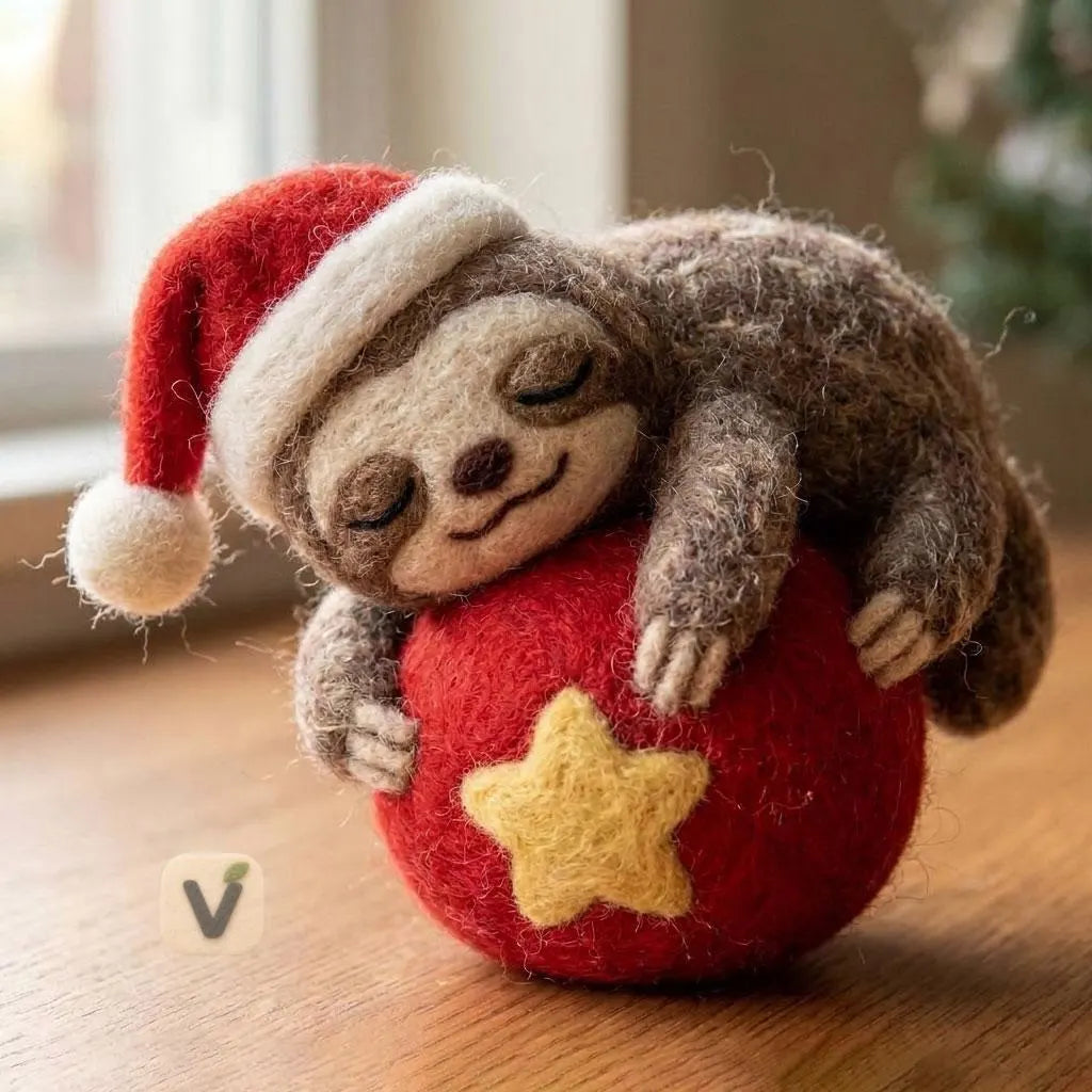 Sleepy Sloth's Christmas Ornament Figurine