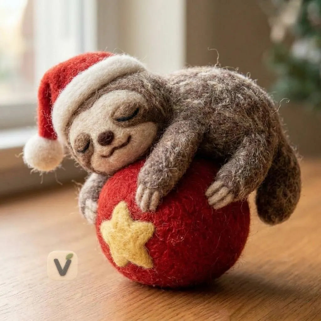 Sleepy Sloth's Christmas Ornament Figurine