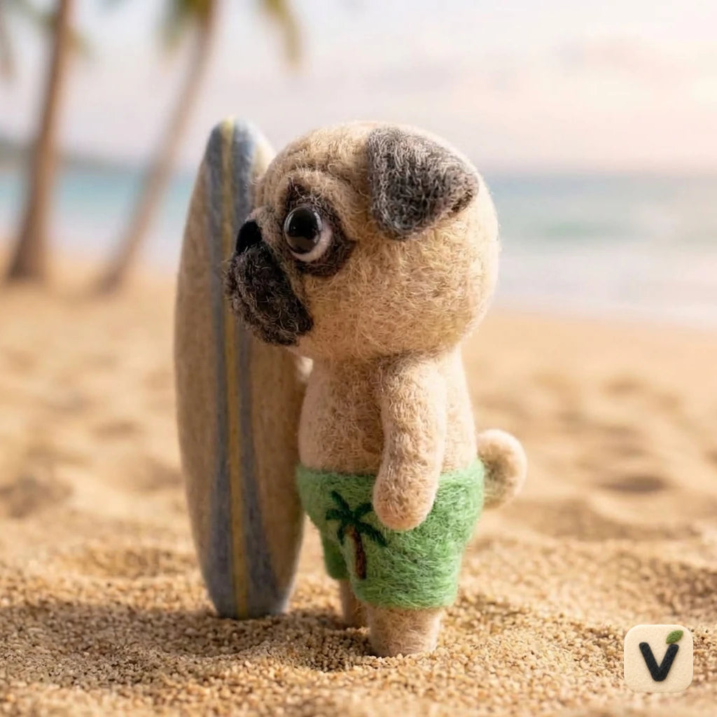 Surfer Pug Doll