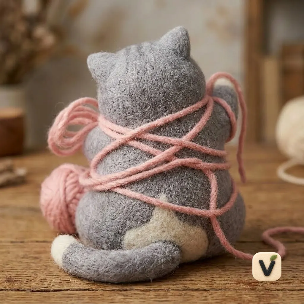 Yarn Cat Buddy Figurine